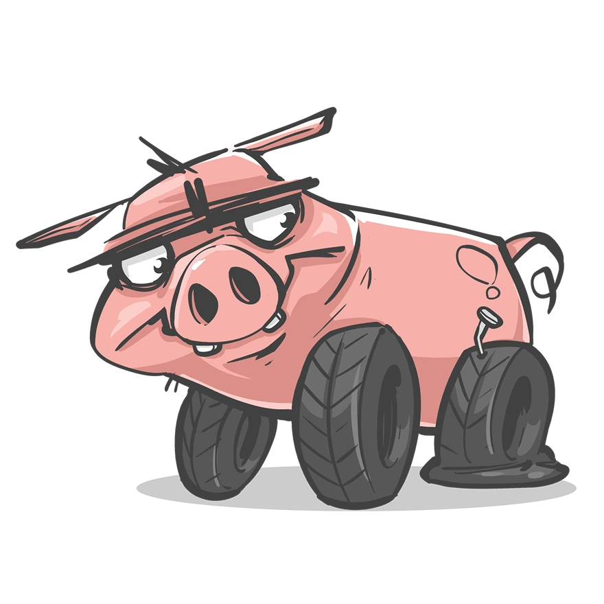 Tire Pig Mascot