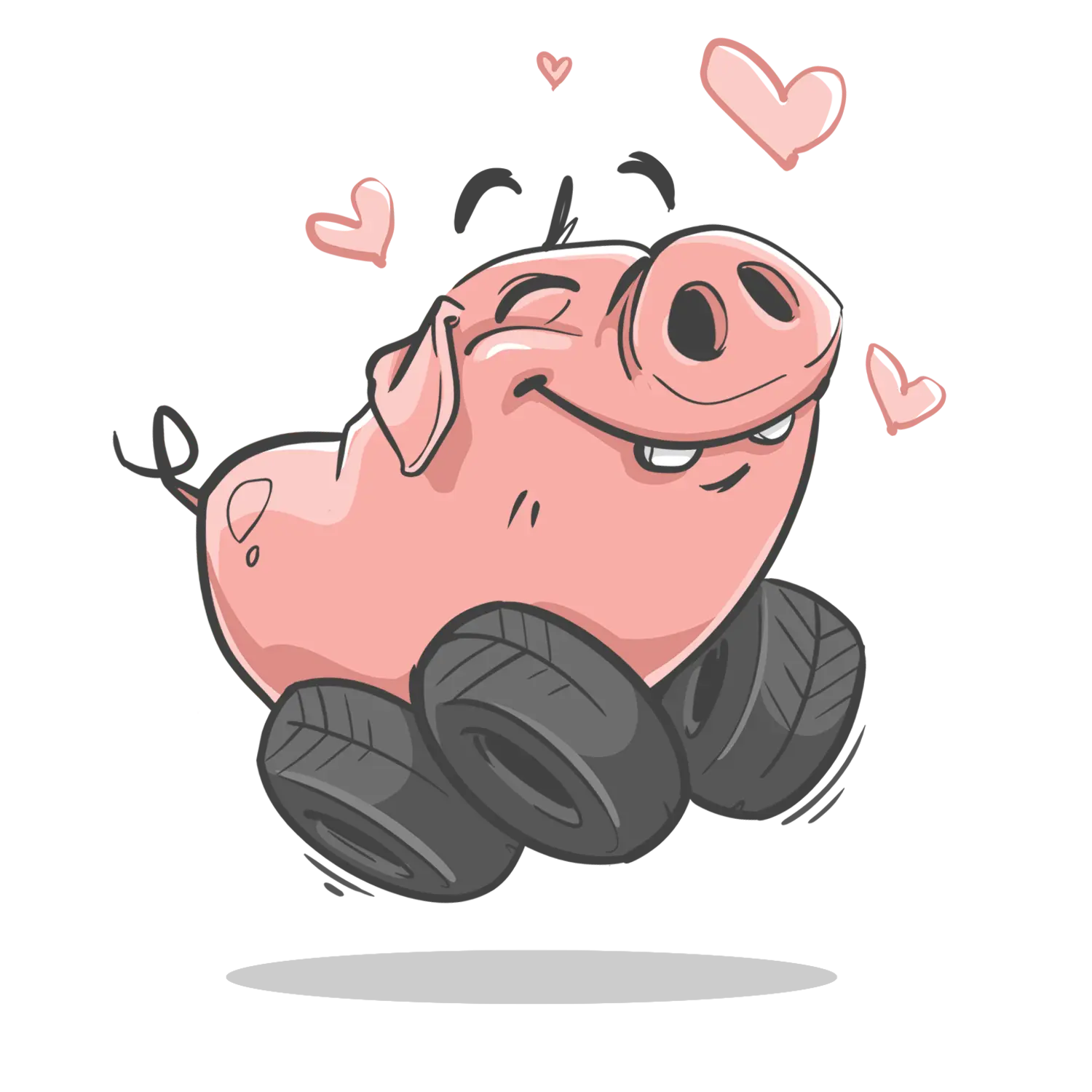 Tire Pig on the road